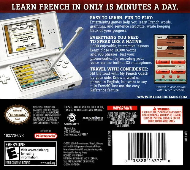 My French Coach box back