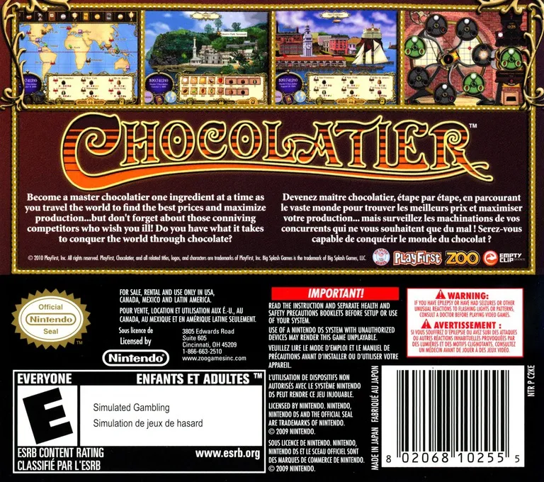 Chocolatier box back