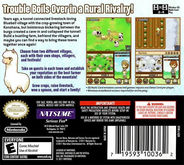 Harvest Moon DS: Tale of Two Towns box back
