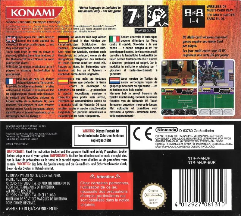 Teenage Mutant Ninja Turtles 3: Mutant Nightmare box back