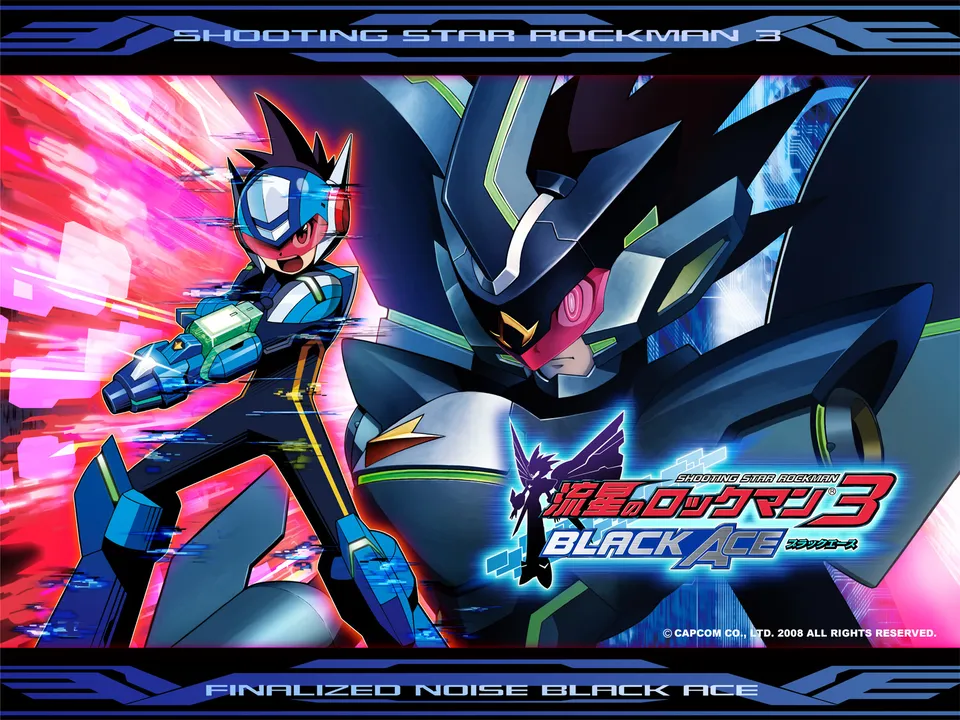 Backdrop artwork for Mega Man Star Force 3: Black Ace