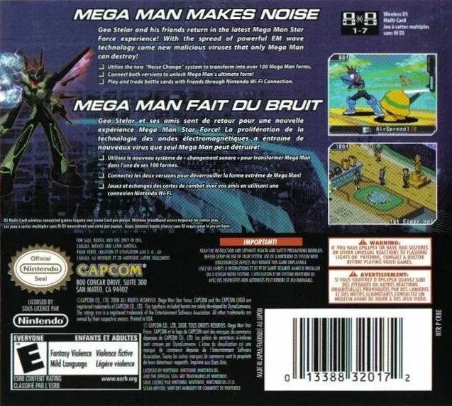 Mega Man Star Force 3: Black Ace box back