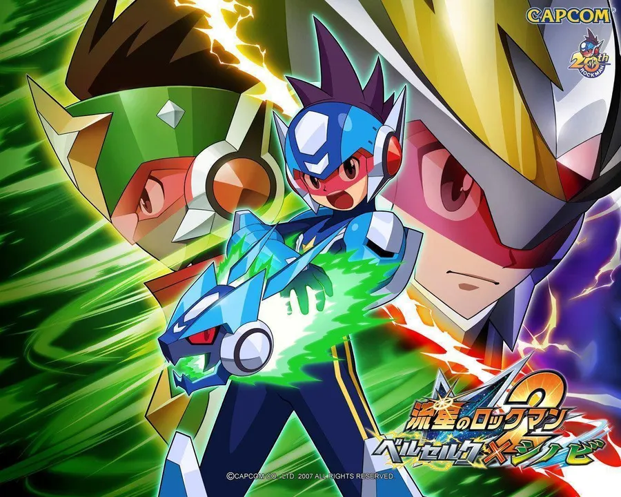 Backdrop artwork for Mega Man Star Force 2: Zerker x Ninja