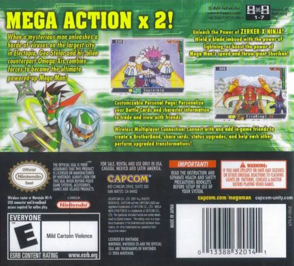Mega Man Star Force 2: Zerker x Ninja box back