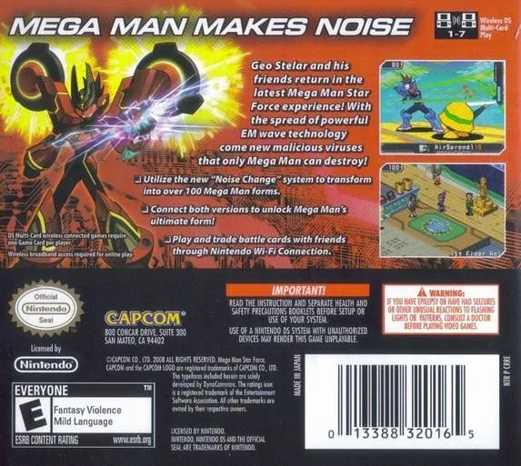 Mega Man Star Force 3: Red Joker box back
