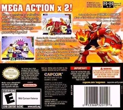 Mega Man Star Force 2: Zerker x Saurian box back