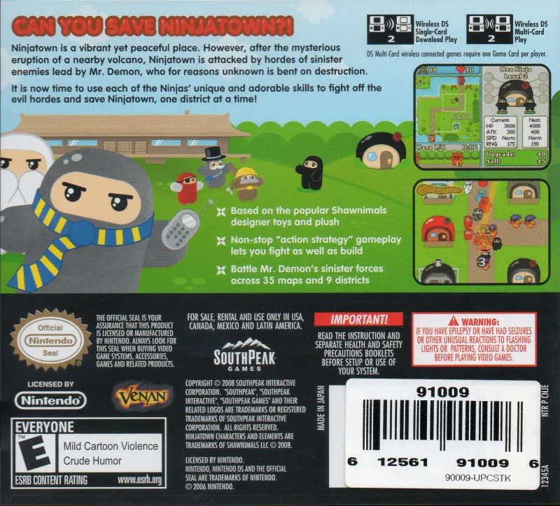Ninjatown box back