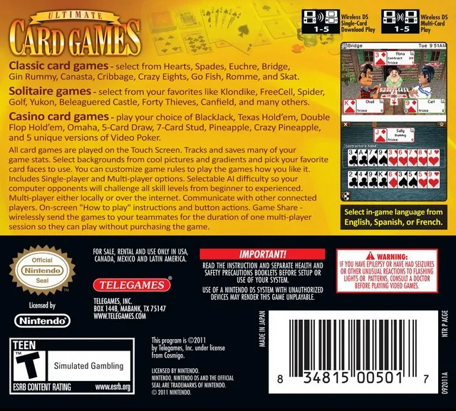 Ultimate Card Games box back