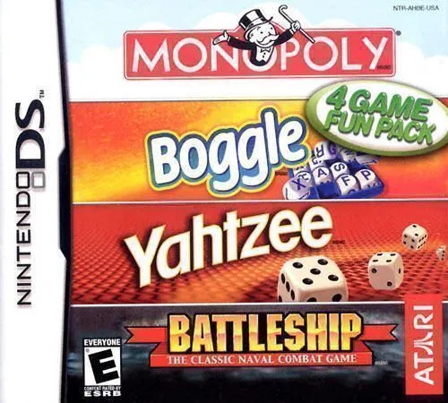 4 Game Fun Pack: Monopoly + Boggle + Yahtzee + Battleship cover art for Nintendo DS
