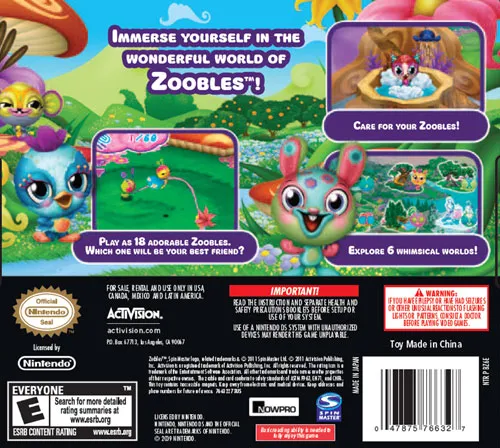 Zoobles! Spring to Life! box back