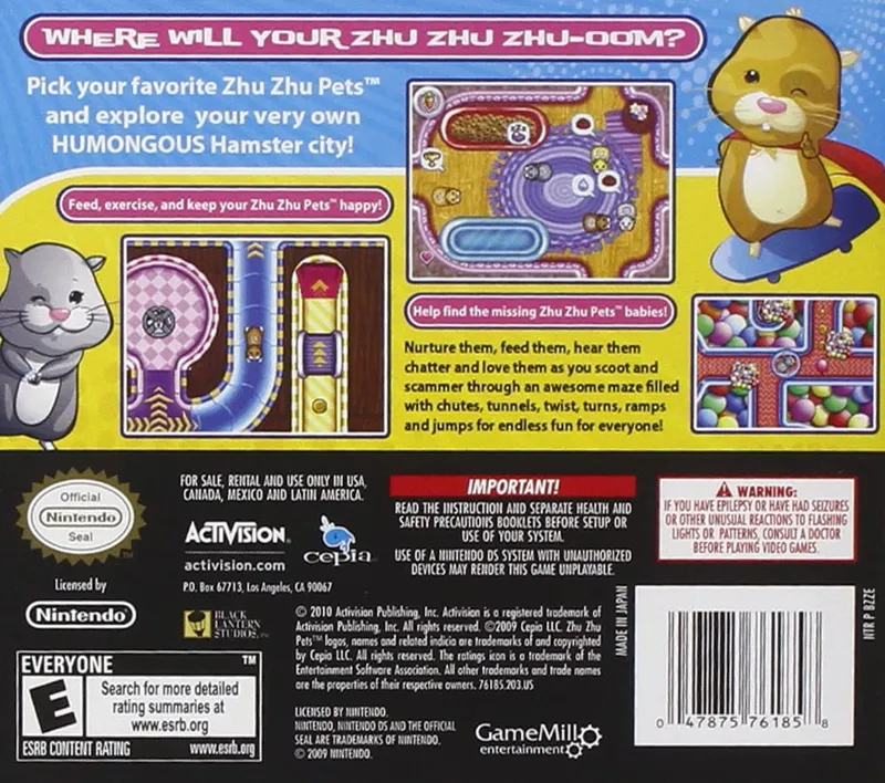 Zhu Zhu Pets box back