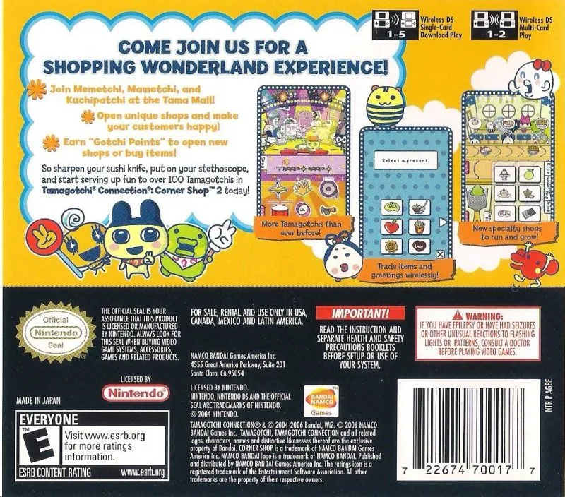 Tamagotchi Connection: Corner Shop 2 box back