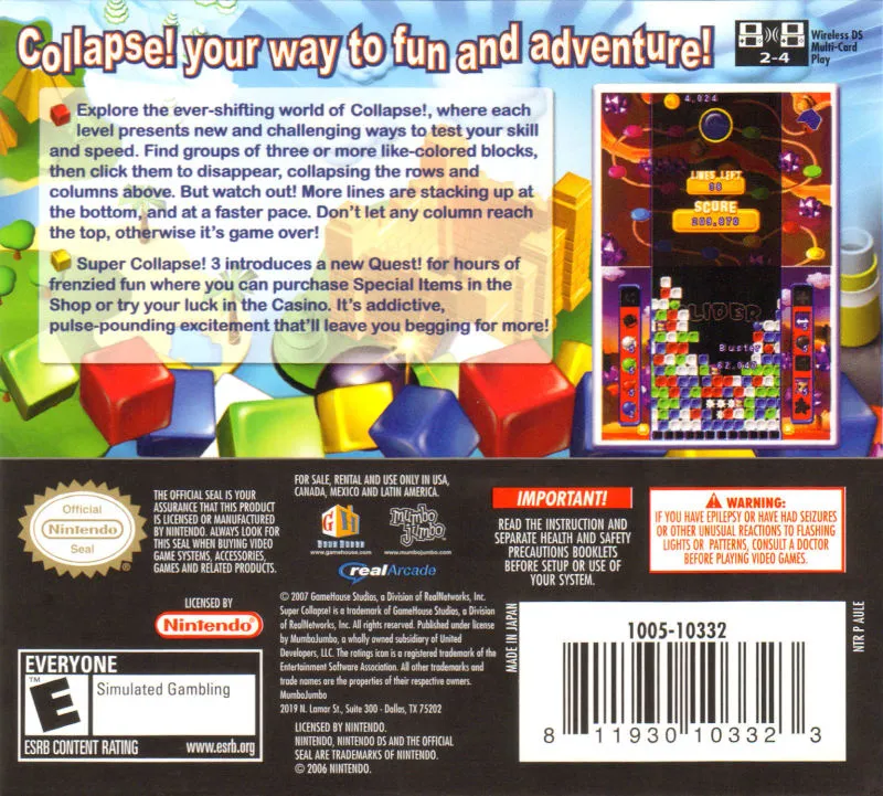 Super Collapse! 3 box back