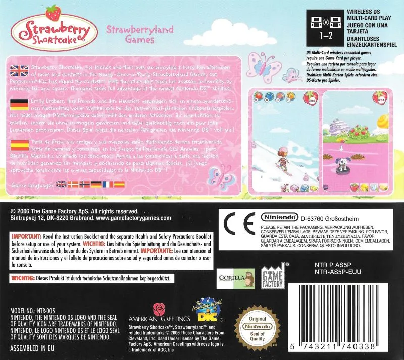 Strawberry Shortcake: Strawberryland Games box back