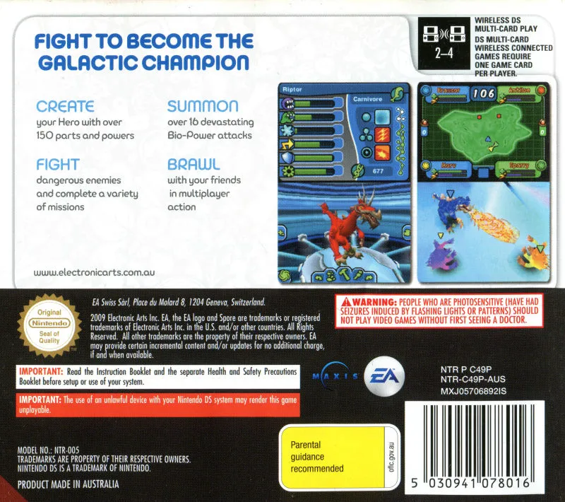 Spore: Hero Arena box back