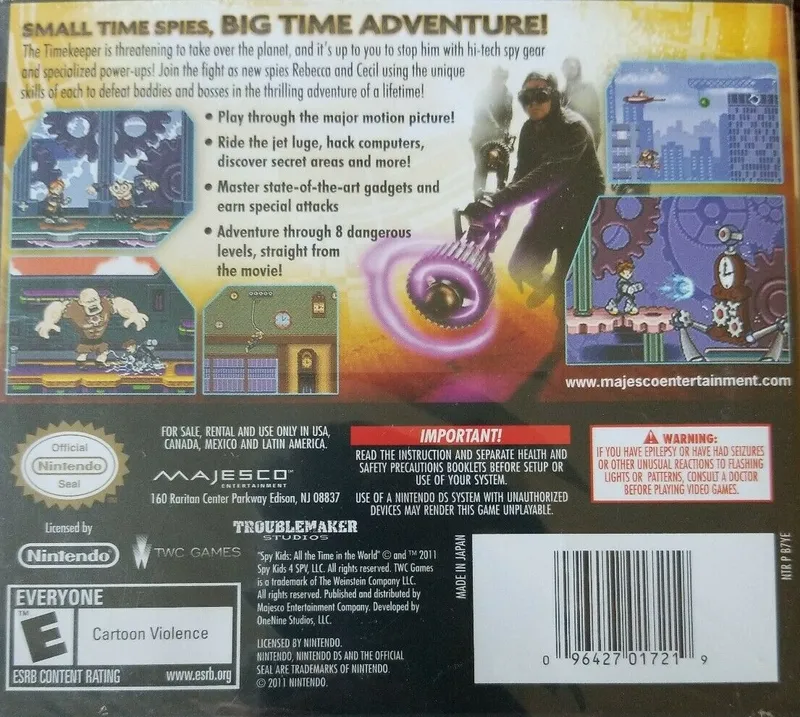 Spy Kids: All the Time in the World box back