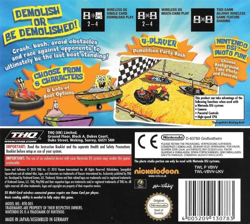 SpongeBob's Boating Bash box back