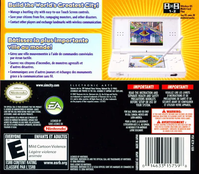 SimCity DS box back