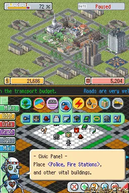 Backdrop artwork for SimCity DS