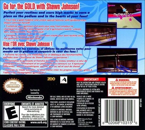 Shawn Johnson Gymnastics box back