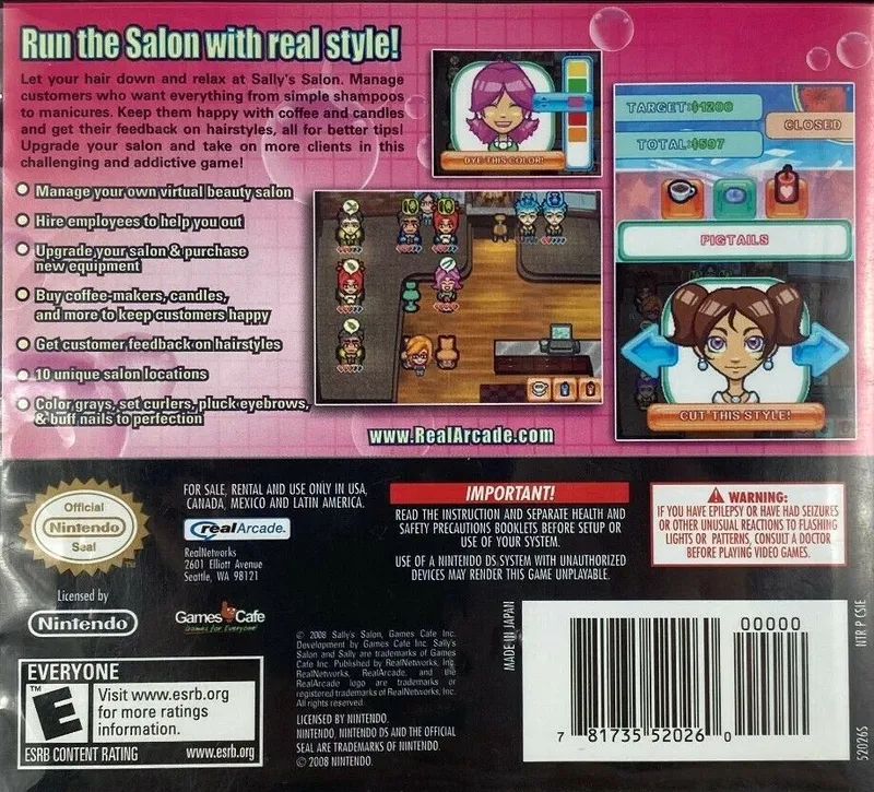 Sally's Salon box back