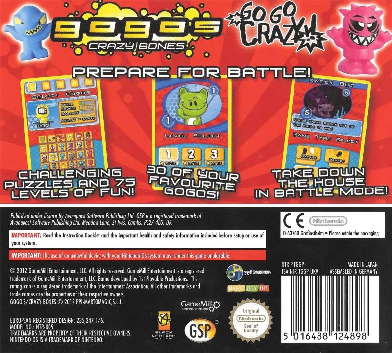 Gogo's Crazy Bones box back
