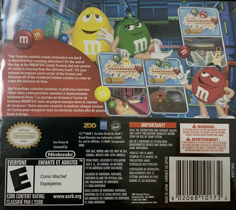 M&M's Adventure box back