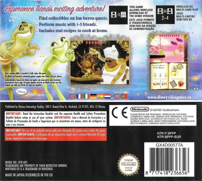 The Princess and the Frog box back