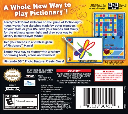 Pictionary box back