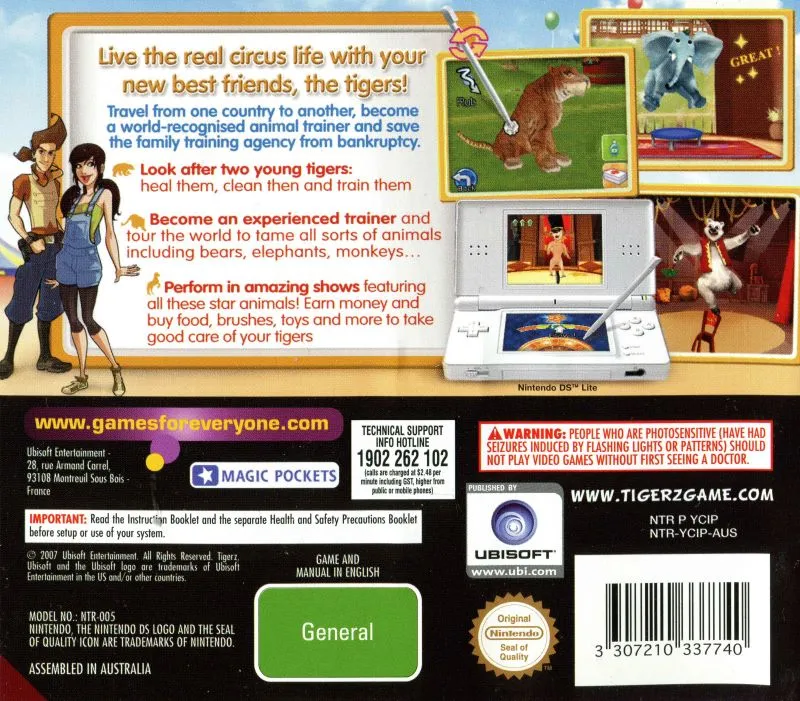 Petz: Wild Animals: Tigerz box back