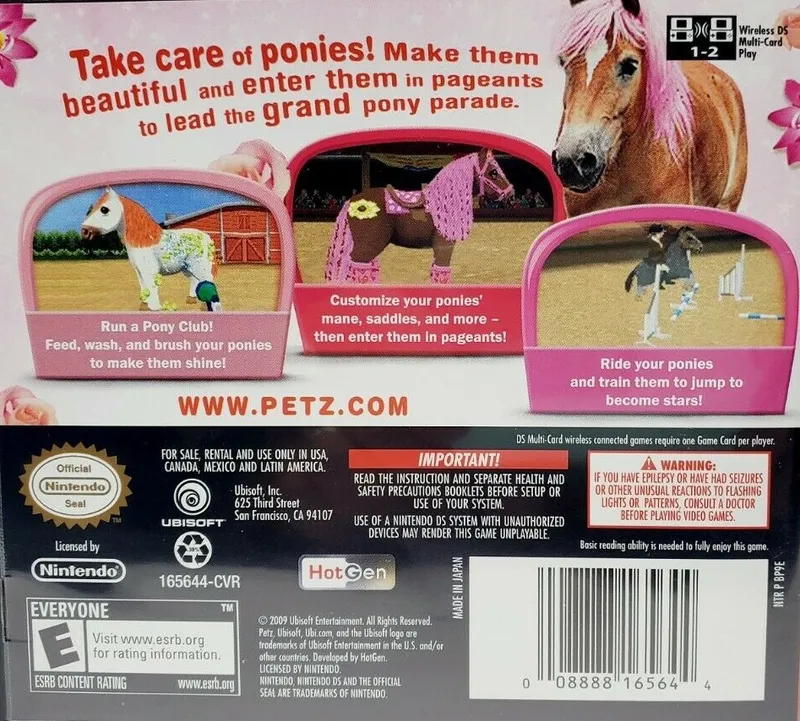 Petz Pony Beauty Pageant box back
