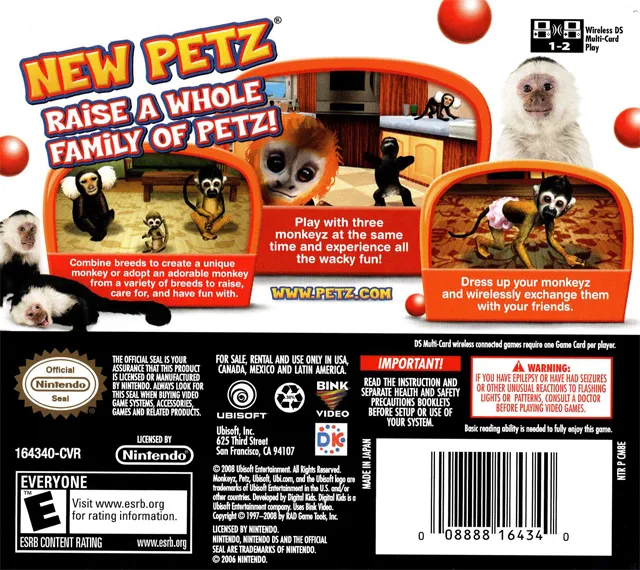 Petz: Monkeyz House box back