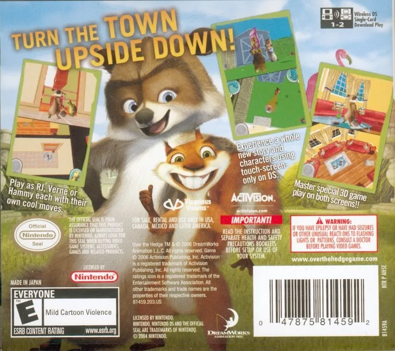 Over the Hedge box back