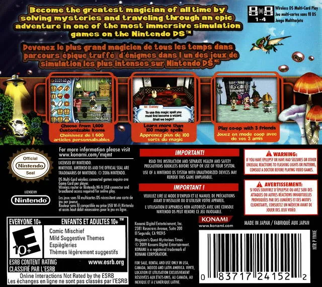 Magician's Quest: Mysterious Times box back