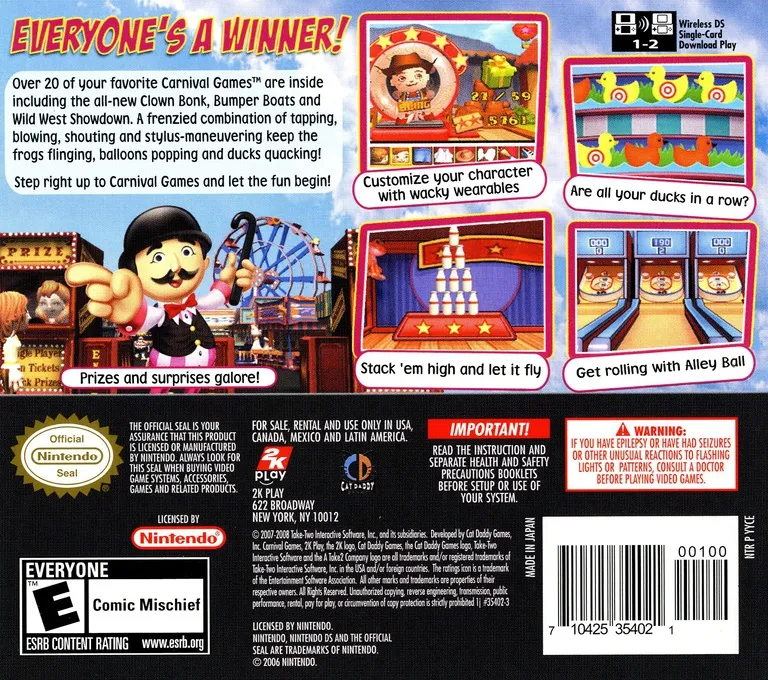 New Carnival Games box back