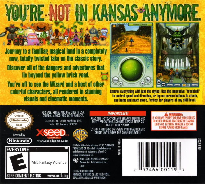 The Wizard of Oz: Beyond the Yellow Brick Road box back