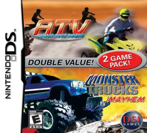 2 Game Pack!: Monster Trucks Mayhem + ATV: Thunder Ridge Riders cover art for Nintendo DS