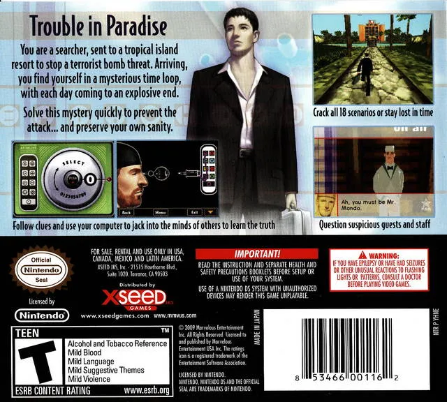 Flower, Sun and Rain: Murder and Mystery in Paradise box back