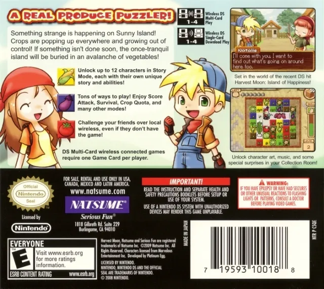 Harvest Moon: Frantic Farming box back