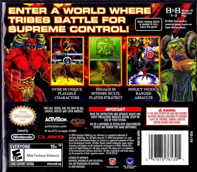 Chaotic: Shadow Warriors box back