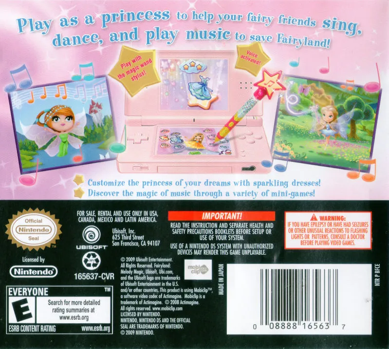 Fairyland: Melody Magic box back