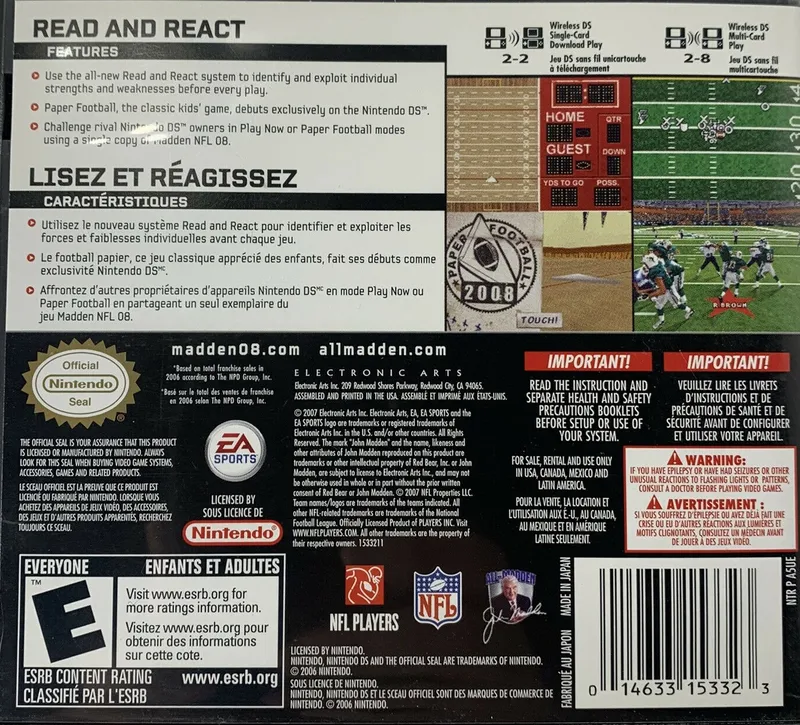 Madden NFL 08 box back
