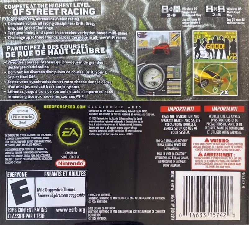 Need for Speed: ProStreet box back