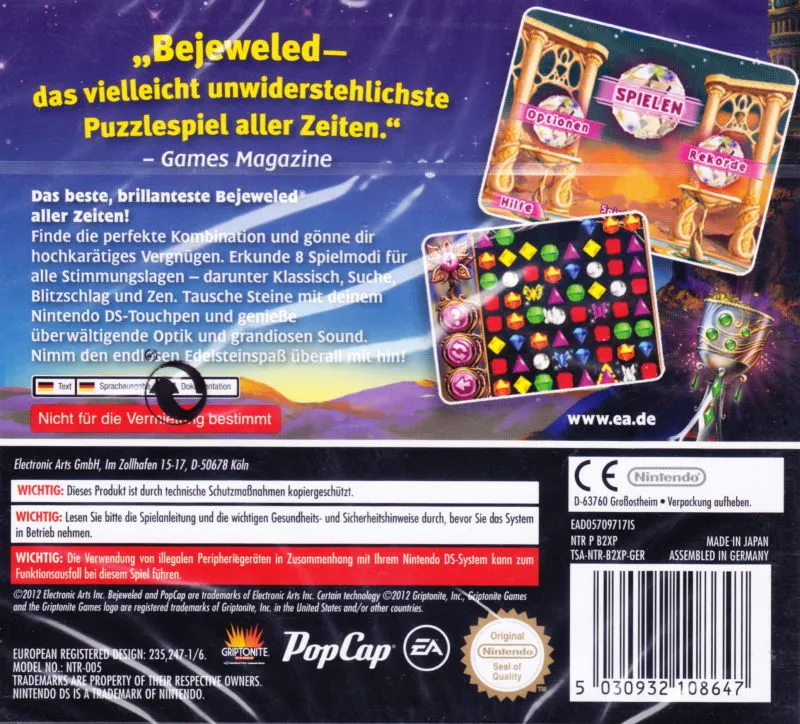 Bejeweled 3 box back