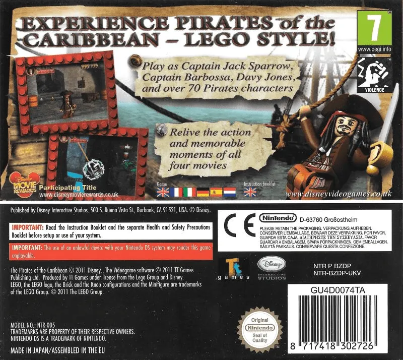 LEGO Pirates of the Caribbean: The Video Game box back