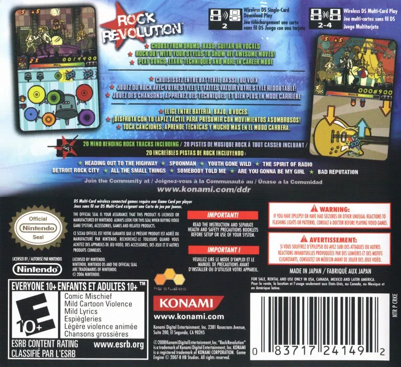 Rock Revolution box back