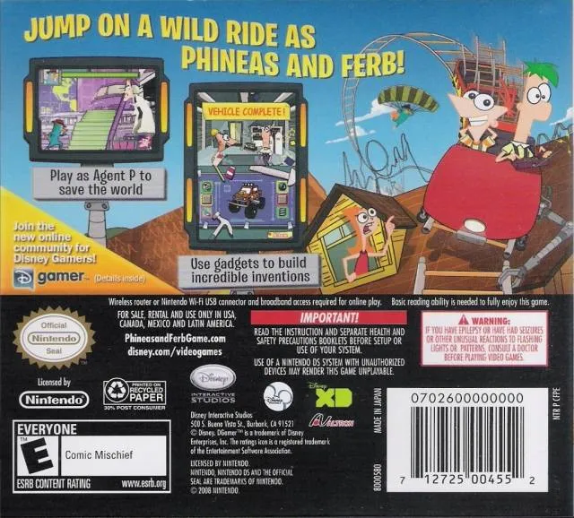 Phineas and Ferb box back