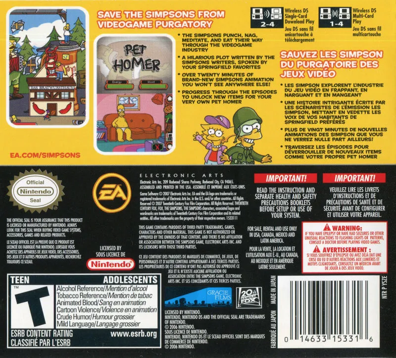 The Simpsons Game box back