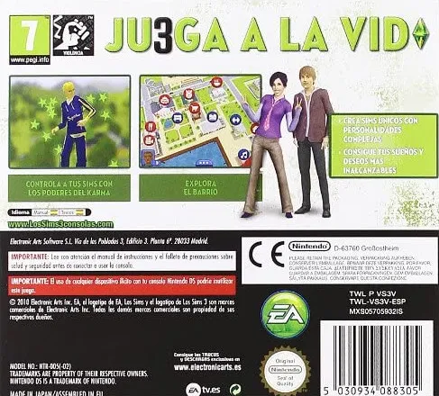 The Sims 3 box back