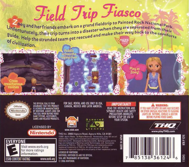 Zoey 101: Field Trip Fiasco box back